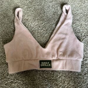 Daily Drills Light Pink Terry Bralette Top